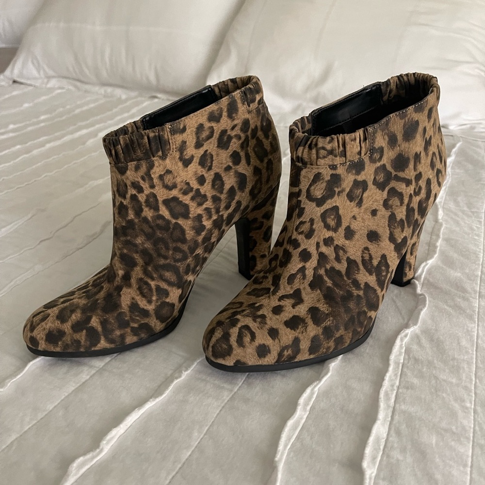 Animal print booties